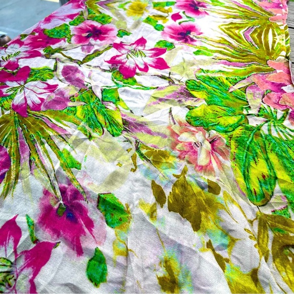Tolani Vibrant Tropical Floral Silk Scarf - Picture 1 of 6